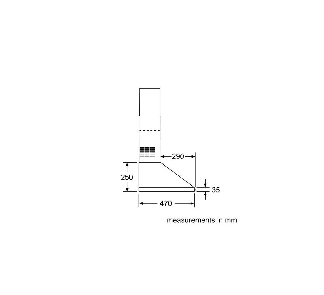 Bosch DWP64CC60Z Chimney Wall Mounted Built in Hood, 60cm - Black